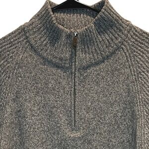 Rodd & Gunn 1/4 Zip Pullover Lambswool Large Sweater Men's Gray Italian Yarn
